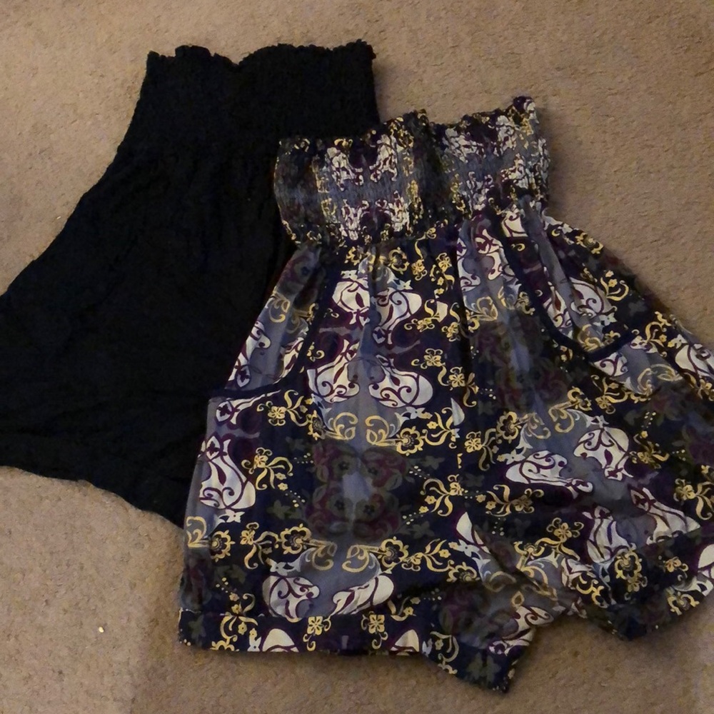 Set of 2 strapless rompers